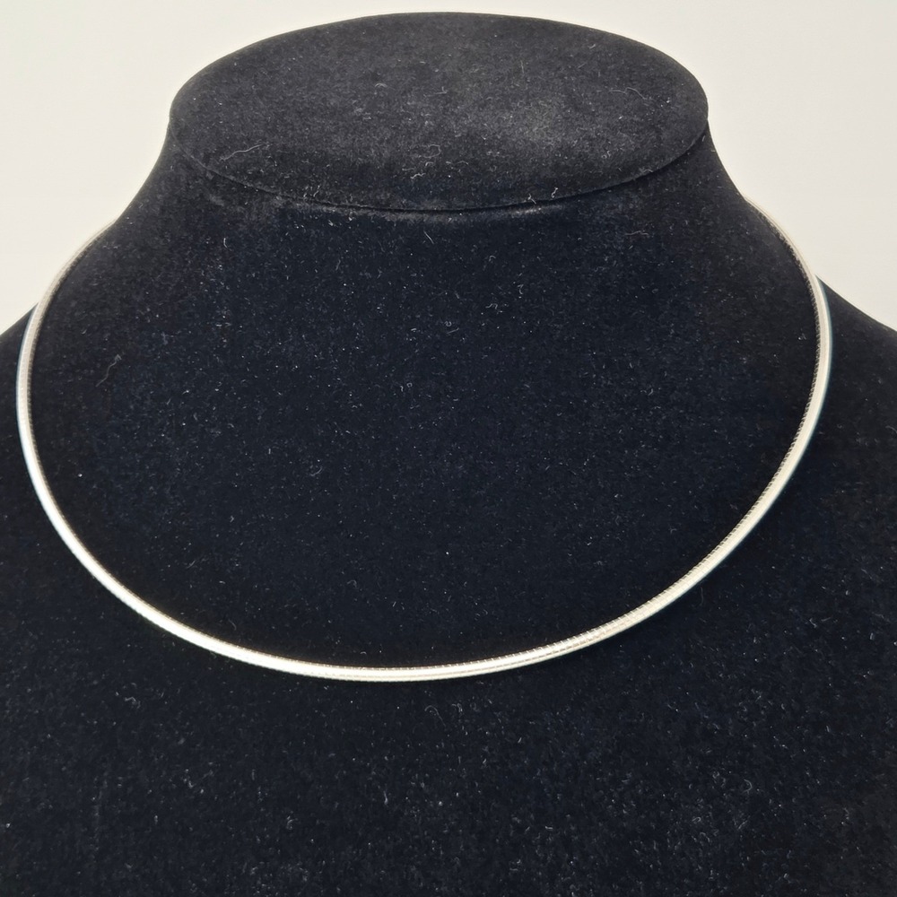 Milor Italy Sterling Silver Omega Snake Chain Necklace Lobster Clasp 17" 2mm 16g